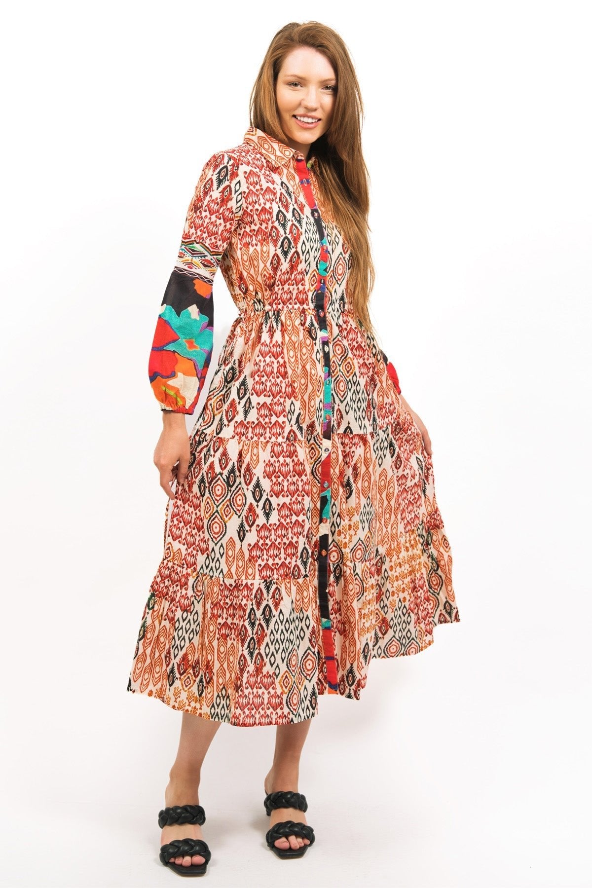 TOZI PRINTED TIERED MAXI DRESS-Zoha-stride